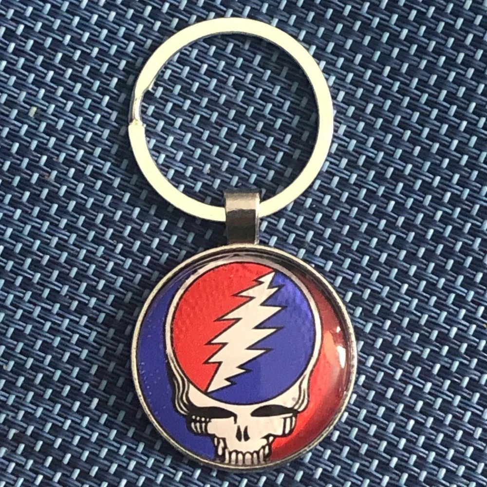 M GRATEFUL DEAD Steal Your Face SYF Keychain CUSTOM MADE BUYITWHENFOUND